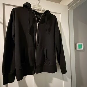 Time and Tru Black Zip Up Jacket